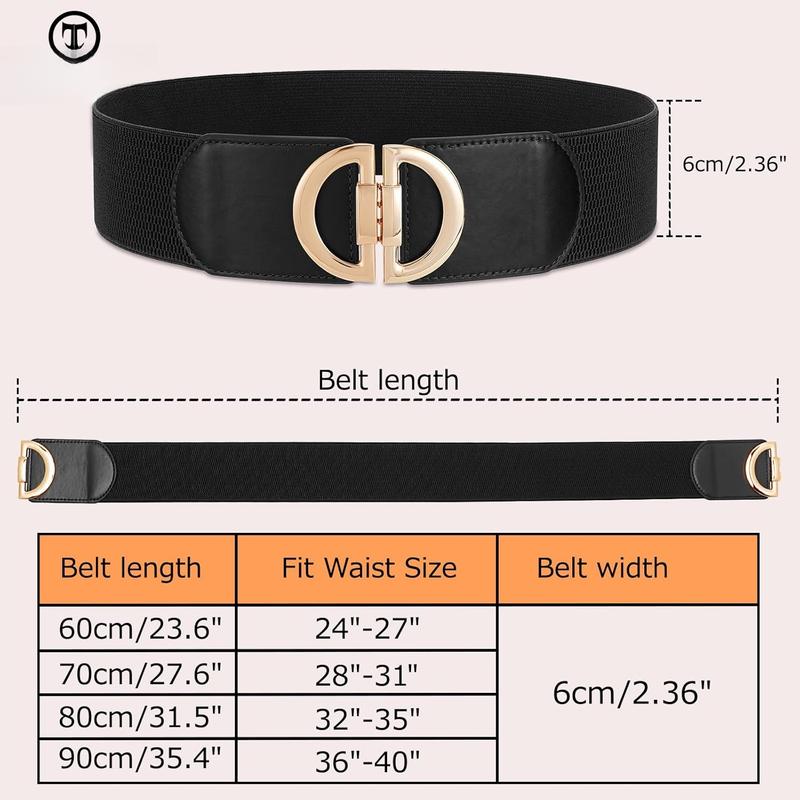 Women Wide Elastic Waist Belts Wide Stretchy Belts for Dress Fashion Ladies Belt