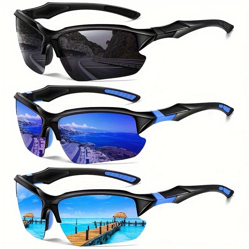 Three Pairs of High-Performance Polarized Sunglasses Suit-UV Protection, Windproof, Anti-Glare-Perfect for Cycling, Baseball, Running, Fishing, Golfing and Driving