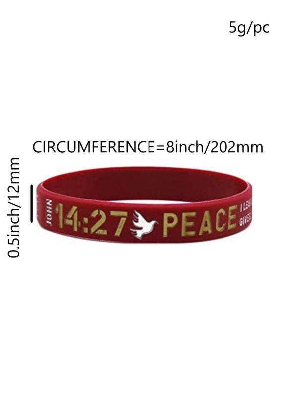 Christian Inspirational Believe Peace Grace Faith Bible Verse Silicone Bracelet (4pcs), Rubber Wristband for Women & Men, for Party, Daily Clothing Decor, Birthday Gift