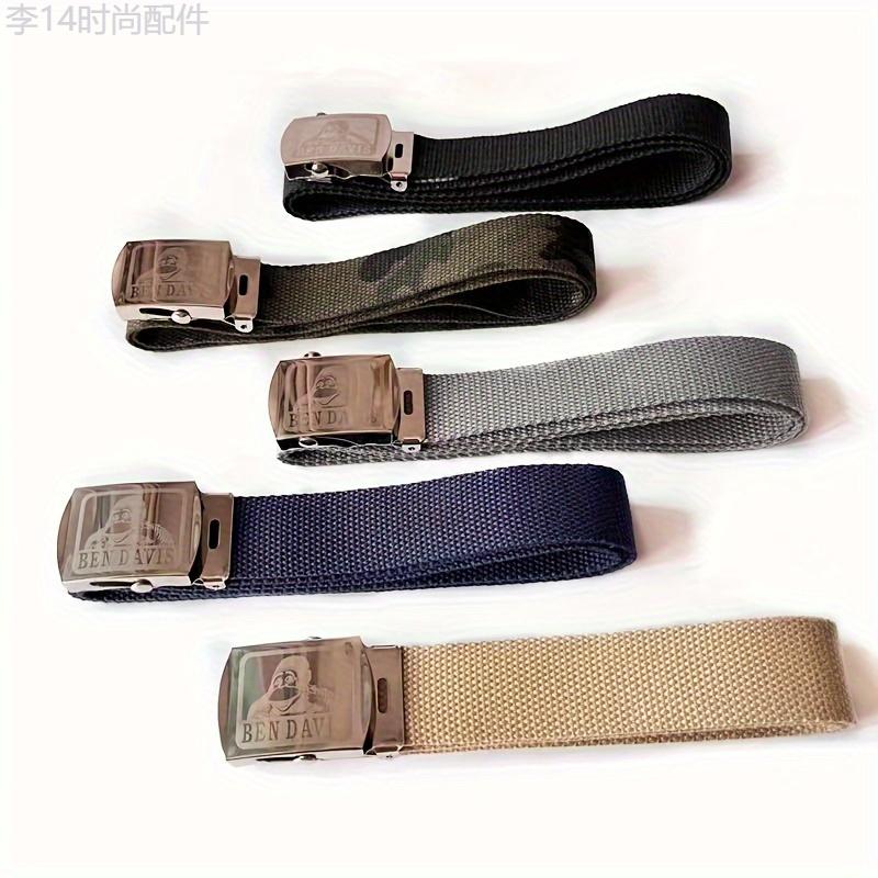 1pc Retro-Style Canvas Belt for Men - Automatic Buckle, Trendy Denim, Gorilla Men Theme, Perfect for Holiday Party Gifts, Casual Daily Wear, and Outdoor Activities