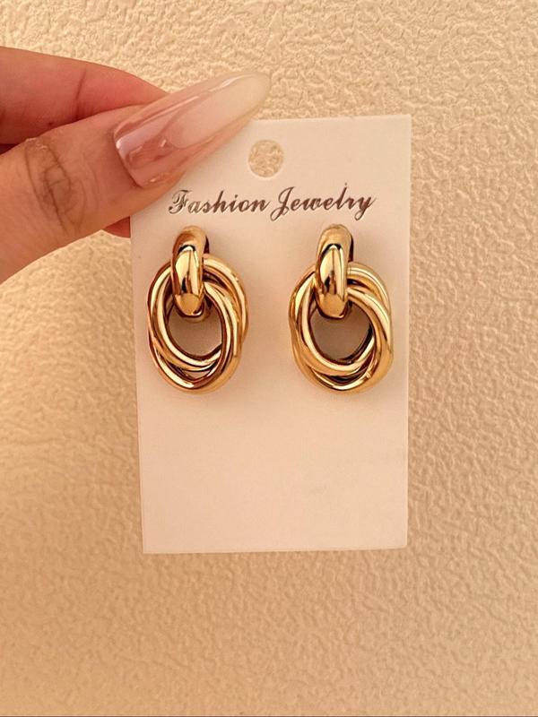 Fashionable Design Circles Dangle Earrings, 1 Pair Fashion Jewelry for Party, Daily Clothing Decor, Trendy All-match & Exquisite Jewelry for Birthday Gift