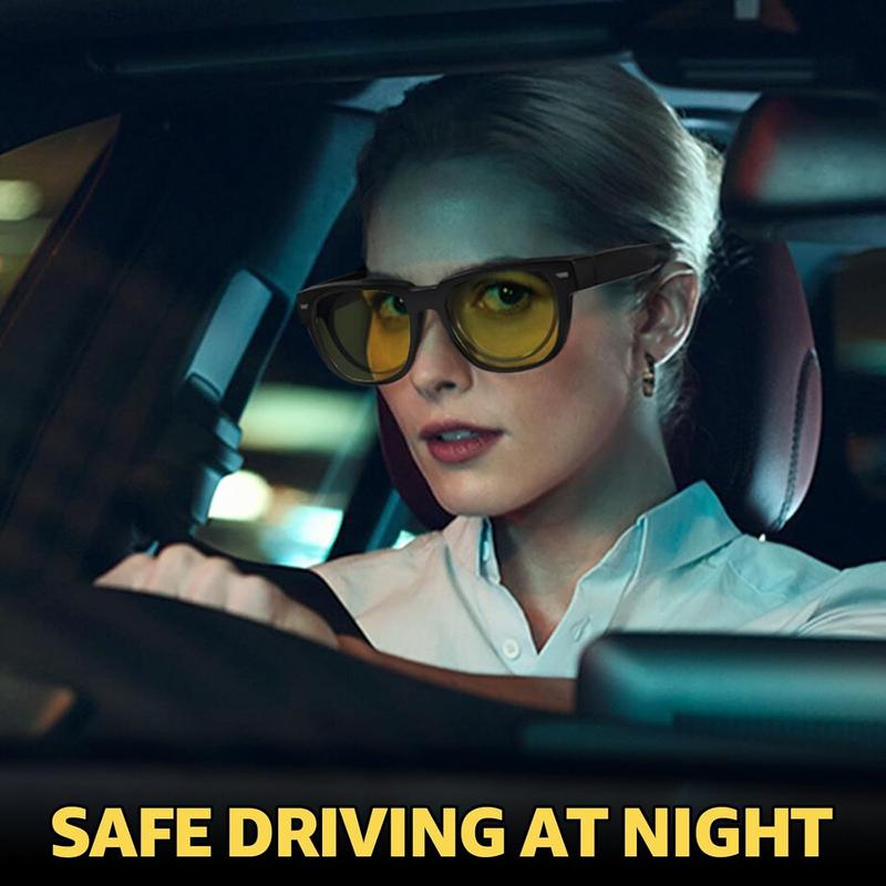 Myiaur Women’s Night Driving Fit Over Glasses, Polarized Anti Glare Night Vision Glasses Nighttime Yellow Lens Glasses