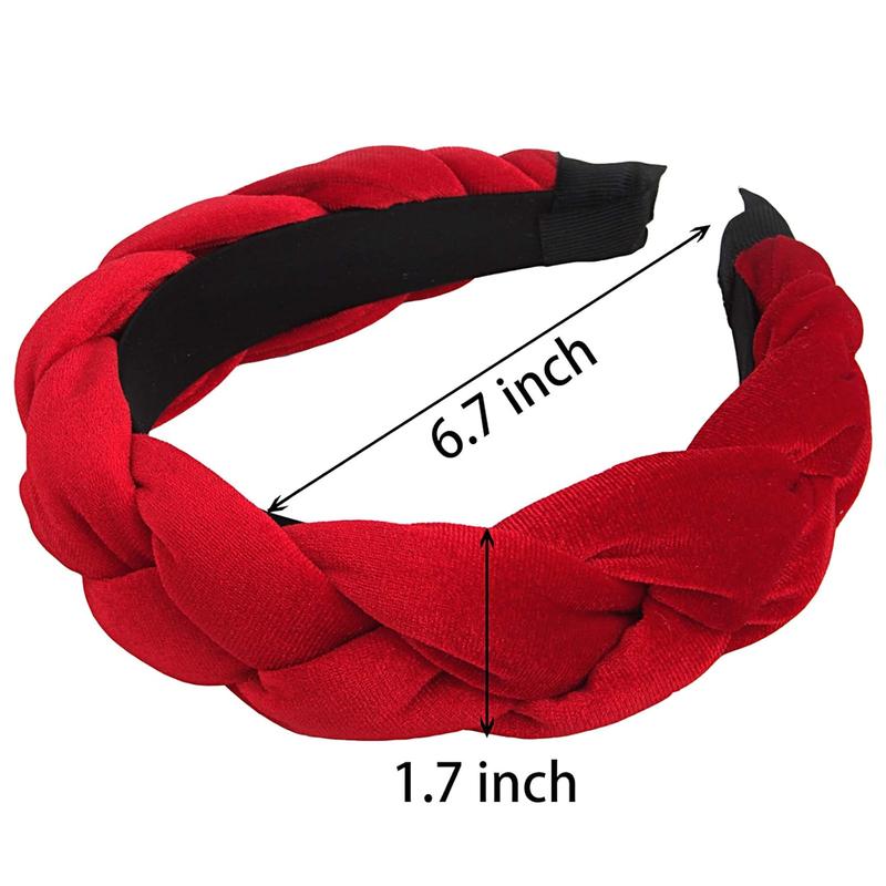 Headbands for Women  Braided Headbands Fashion Hairband Criss Cross Hair Accessories, Red