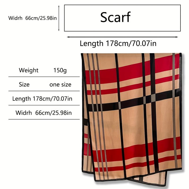 Color Block Striped Scarf Imitation Wool Shawl Soft Warm Windproof Wrap For Women