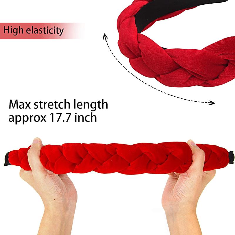 Headbands for Women  Braided Headbands Fashion Hairband Criss Cross Hair Accessories, Red