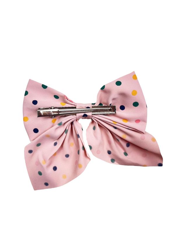 Cute Bow Decor Hair Claw, Solid Color & Polka Dot Pattern Hair Accessories for Women & Girls, Minimalist Headwear Suitable for Thick Hair