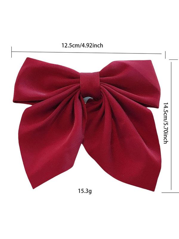 Cute Bow Decor Hair Claw, Solid Color & Polka Dot Pattern Hair Accessories for Women & Girls, Minimalist Headwear Suitable for Thick Hair