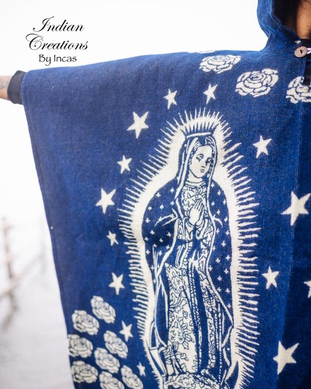 Handmade Alpaca Wool poncho. (Virgen de Guadalupe) Super soft and warm! Manufactured in Ecuador. One Size. Unisex!Gift Ideas