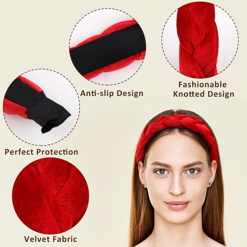 Headbands for Women  Braided Headbands Fashion Hairband Criss Cross Hair Accessories, Red