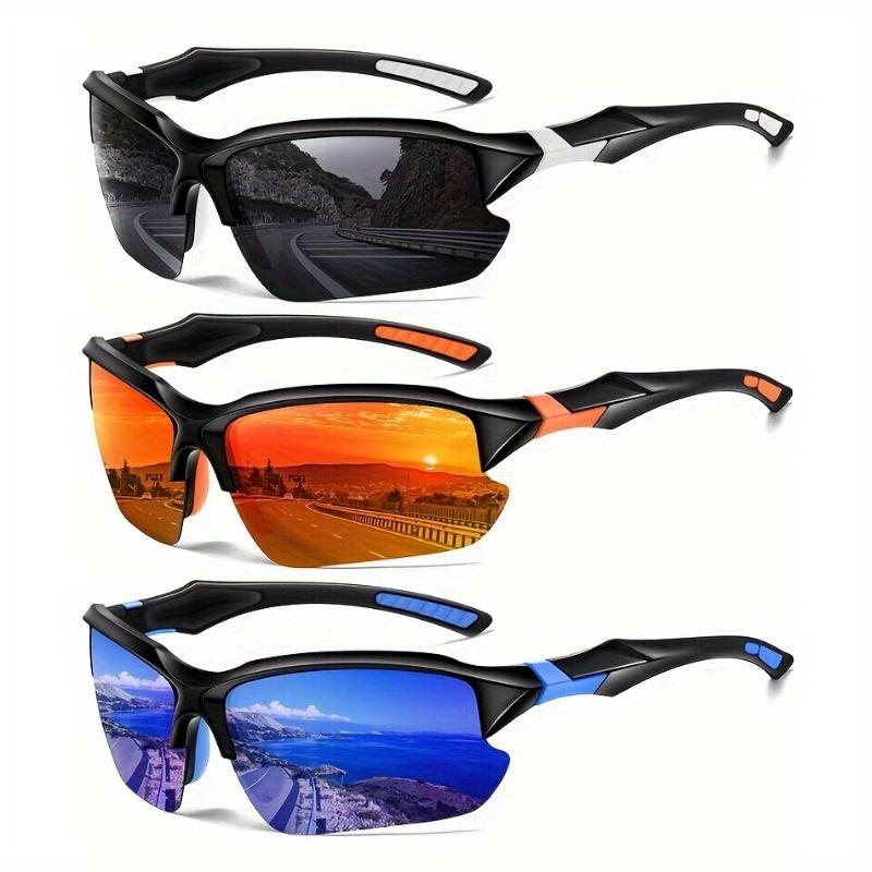 Three Pairs of High-Performance Polarized Sunglasses Suit-UV Protection, Windproof, Anti-Glare-Perfect for Cycling, Baseball, Running, Fishing, Golfing and Driving