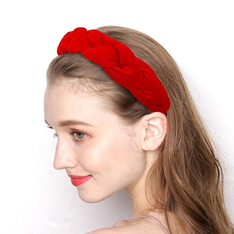 Headbands for Women  Braided Headbands Fashion Hairband Criss Cross Hair Accessories, Red