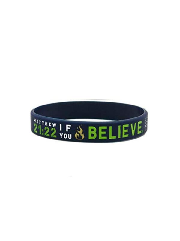 Christian Inspirational Believe Peace Grace Faith Bible Verse Silicone Bracelet (4pcs), Rubber Wristband for Women & Men, for Party, Daily Clothing Decor, Birthday Gift