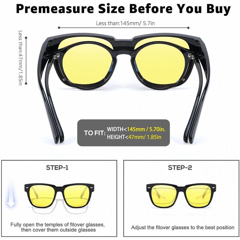 Myiaur Women’s Night Driving Fit Over Glasses, Polarized Anti Glare Night Vision Glasses Nighttime Yellow Lens Glasses