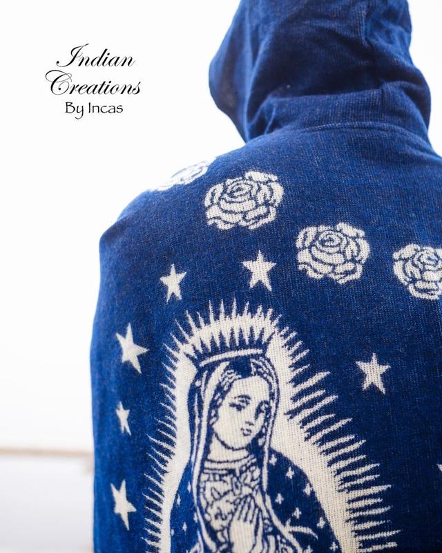 Handmade Alpaca Wool poncho. (Virgen de Guadalupe) Super soft and warm! Manufactured in Ecuador. One Size. Unisex!Gift Ideas