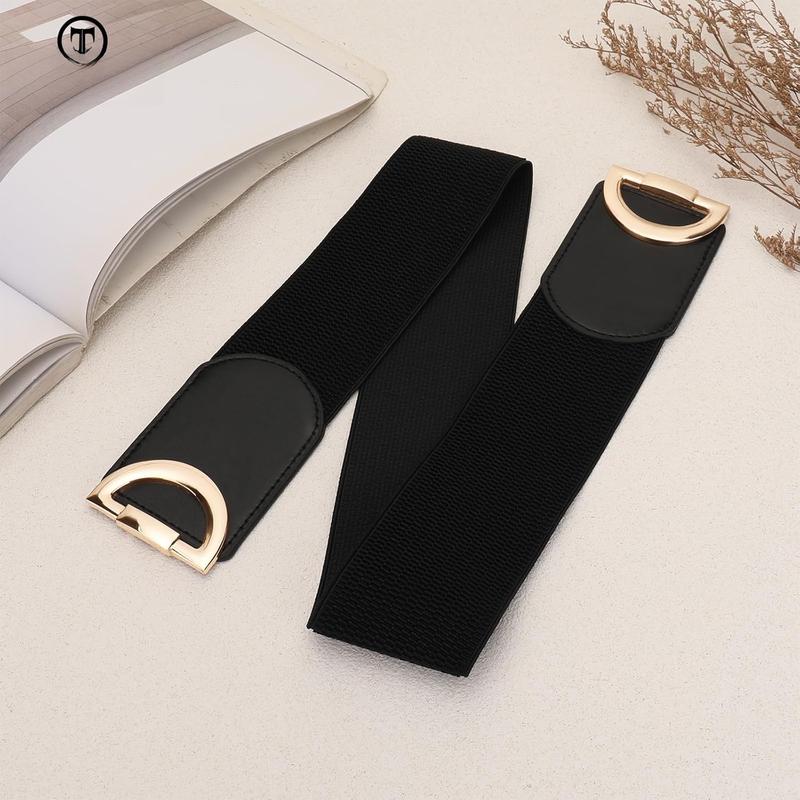 Women Wide Elastic Waist Belts Wide Stretchy Belts for Dress Fashion Ladies Belt