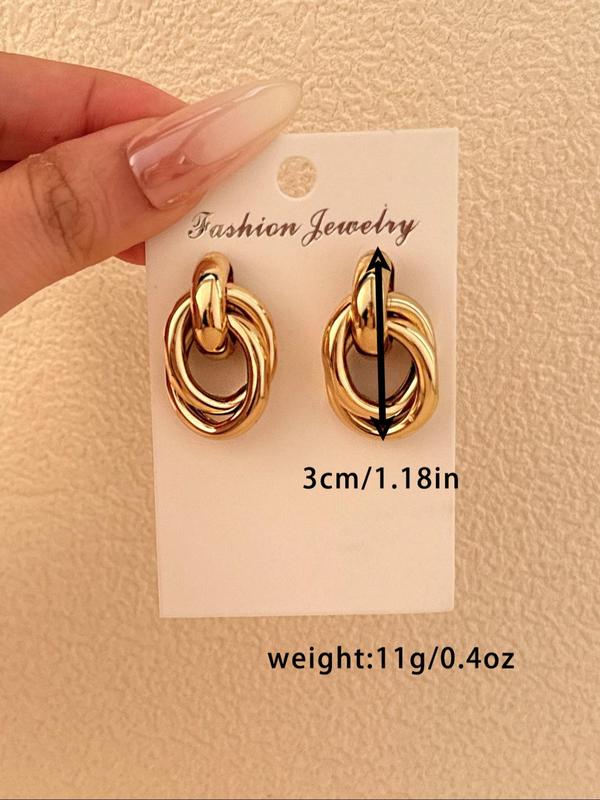 Fashionable Design Circles Dangle Earrings, 1 Pair Fashion Jewelry for Party, Daily Clothing Decor, Trendy All-match & Exquisite Jewelry for Birthday Gift