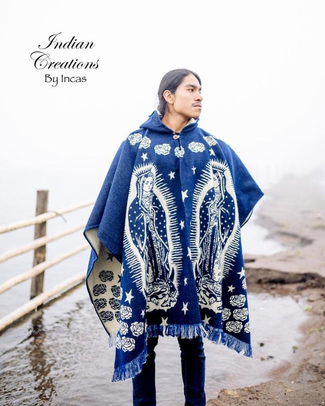 Handmade Alpaca Wool poncho. (Virgen de Guadalupe) Super soft and warm! Manufactured in Ecuador. One Size. Unisex!Gift Ideas