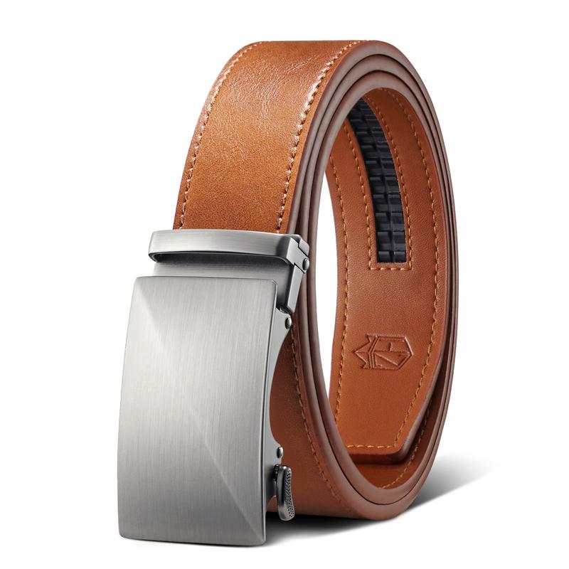 Upgraded Tail Hidden Design Leather Ratchet Belt for Men