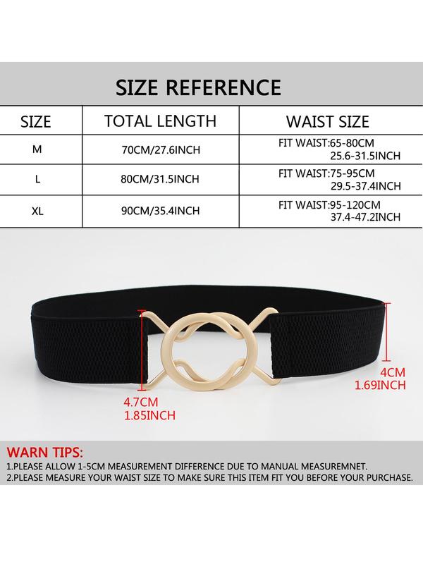 Women's O-ring Decor Wide Belt, Casual Elastic Waistband for Jeans, Fashion Belt for Party, Daily Clothing Decor, Trendy All-match & Exquisite Belt for Gift