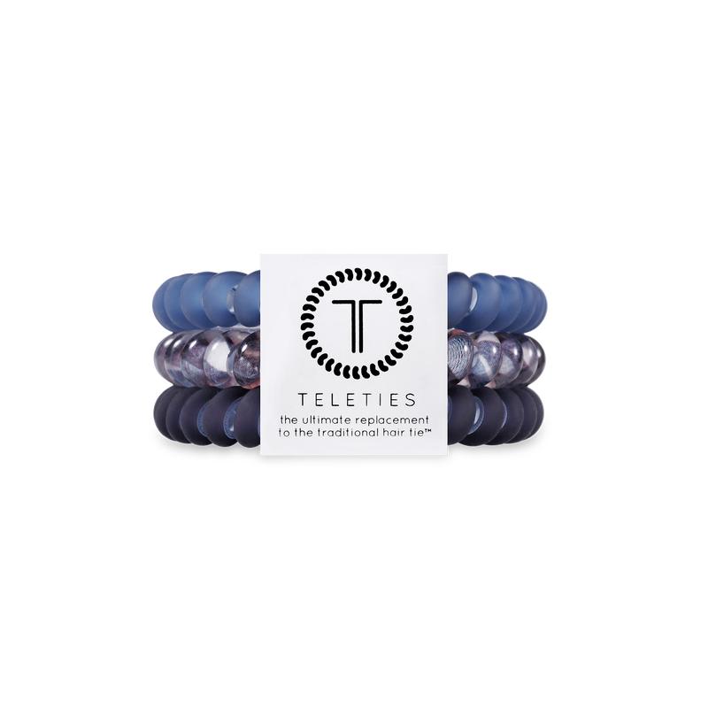 TELETIES - Midnight Rain - Hair Ties - Size Small - Strong Grip - Pack of Three