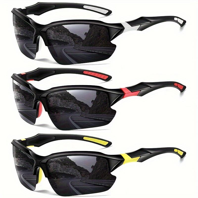 Three Pairs of High-Performance Polarized Sunglasses Suit-UV Protection, Windproof, Anti-Glare-Perfect for Cycling, Baseball, Running, Fishing, Golfing and Driving