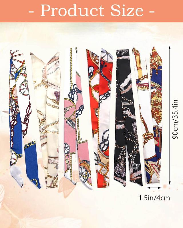 6 Pack Scarf Bags for Women Handbag Scarfs Band Narrow Scarf Hair  Scarf Neckerchief Scarf  Wrap Fashion Gifts for Women