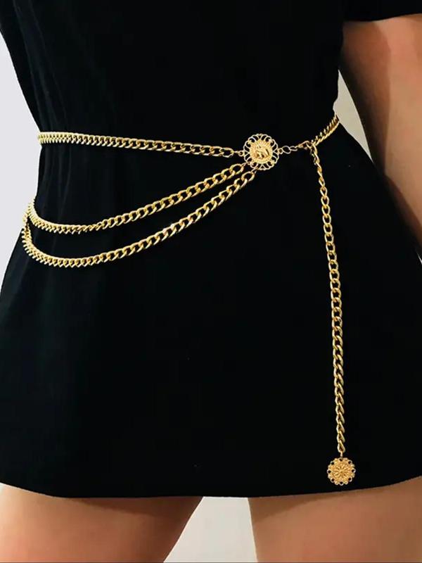 Women's Elegant Minimalist Layered Chain Belt, Exquisite Trendy Chain Belt, Fashionable All-match Clothes Accessories for Daily & Party Decor