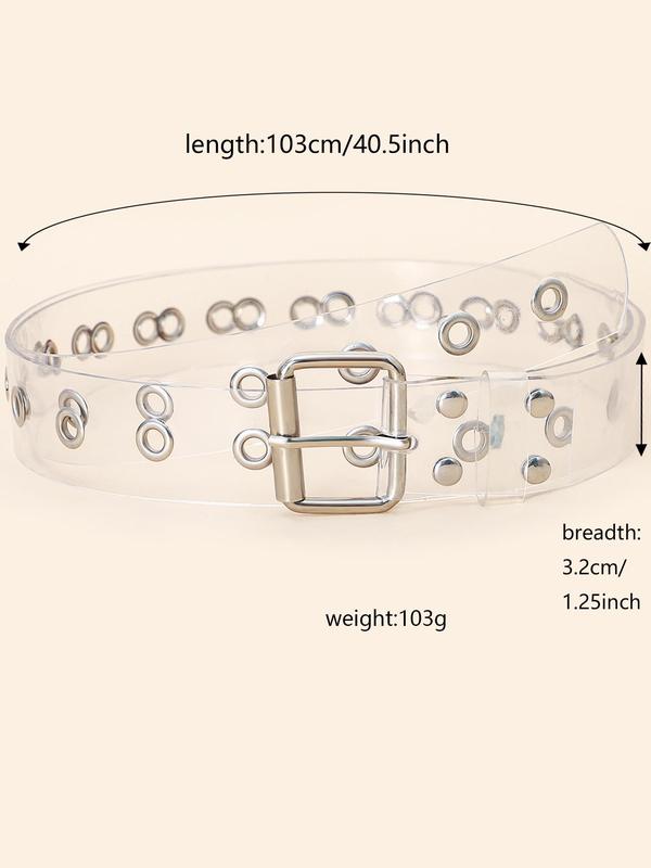 Women's Transparent Belt, Casual Waistband for Jeans, Fashion Belt for Party, Daily Clothing Decor, Trendy All-match & Exquisite Belt for Birthday Gift