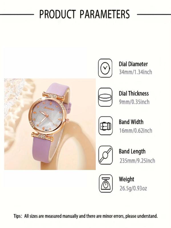 Women's Elegant Rhinestone Decor Watch & Jewelry Set, Fashion Butterfly Design Quartz Watch & Necklace & Bracelet & Earrings, Trendy All-match & Exquisite Watch Set for Birthday Gift