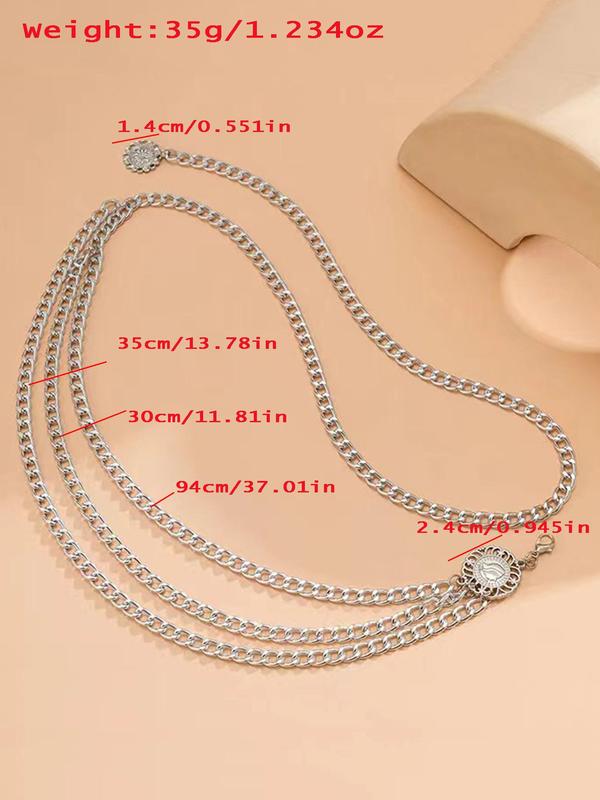 Women's Elegant Minimalist Layered Chain Belt, Exquisite Trendy Chain Belt, Fashionable All-match Clothes Accessories for Daily & Party Decor