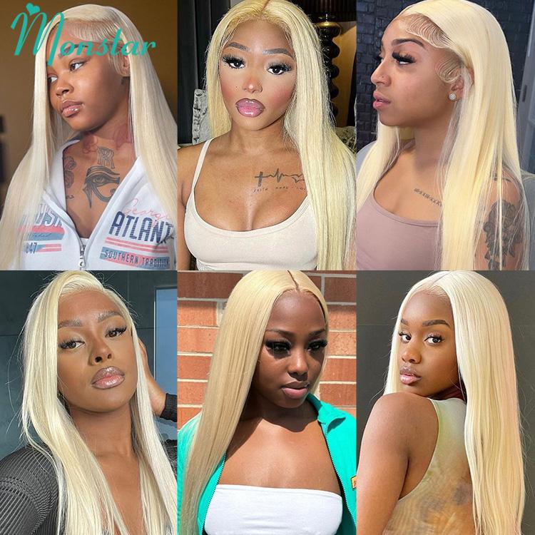 613 Blonde Human Hair 1 Bundles 30Inch 100% Brazilian Straight Hair Bundle 8A Honey Blonde Virgin Bundles Human Hair Extensions Weave 613Color 95-100g