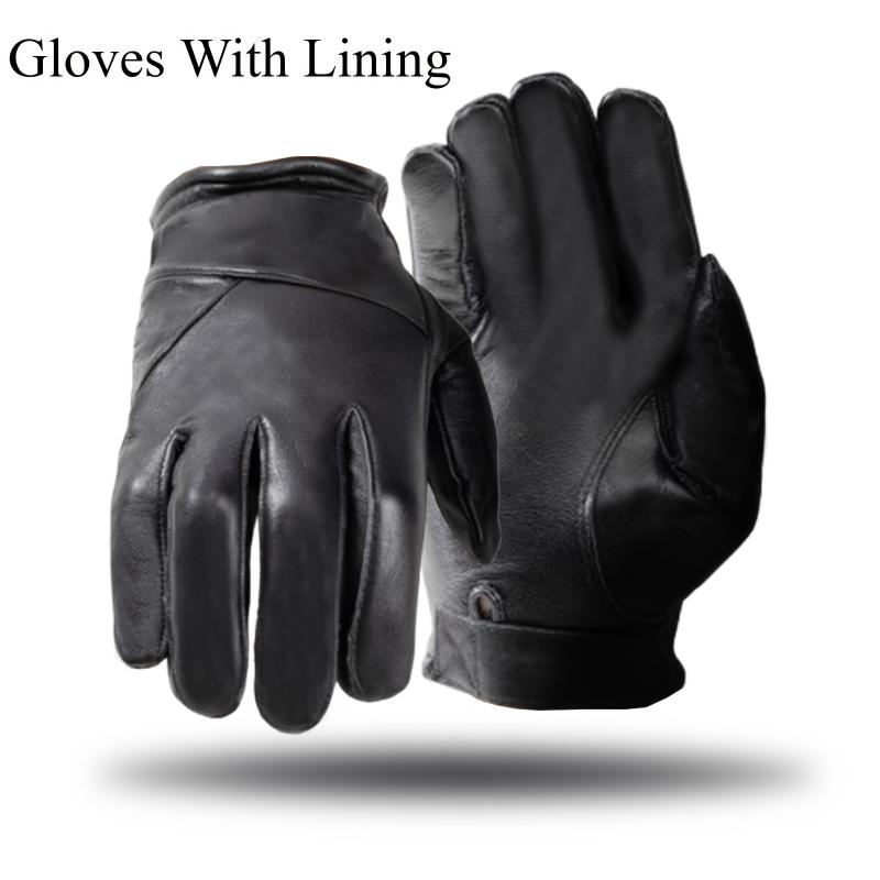 Warm Men's Leather Gloves With Smartphone Touchscreen Capability for Winter