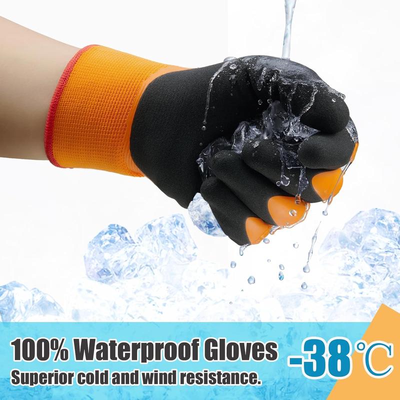 Winter Waterproof Gloves for Men and Women, Work Gloves for Cold Weather, Thermal Insulated Freezer Gloves