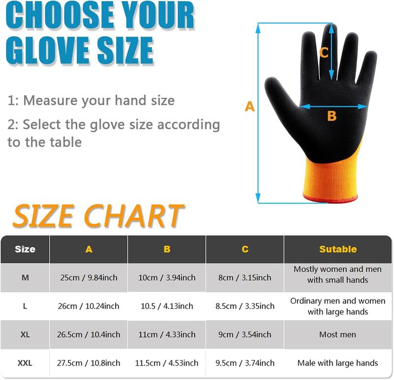 Winter Waterproof Gloves for Men and Women, Work Gloves for Cold Weather, Thermal Insulated Freezer Gloves