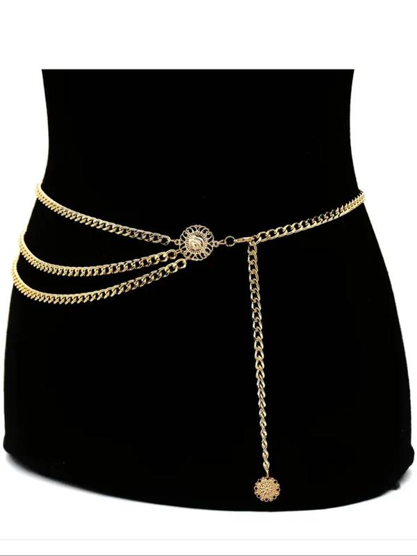 Women's Elegant Minimalist Layered Chain Belt, Exquisite Trendy Chain Belt, Fashionable All-match Clothes Accessories for Daily & Party Decor