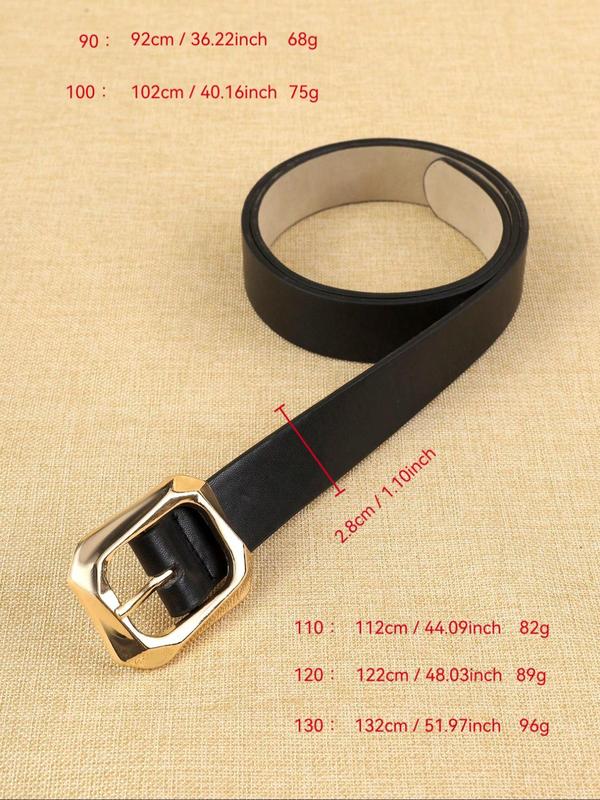 Women's Fashionable Solid Color PU Leather Belt, Casual Waistband for Jeans, Fashion Belt for Party, Daily Clothing Decor, Trendy All-match & Exquisite Belt for Birthday Gift