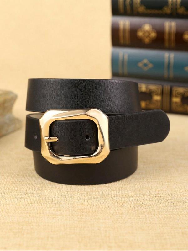 Women's Fashionable Solid Color PU Leather Belt, Casual Waistband for Jeans, Fashion Belt for Party, Daily Clothing Decor, Trendy All-match & Exquisite Belt for Birthday Gift