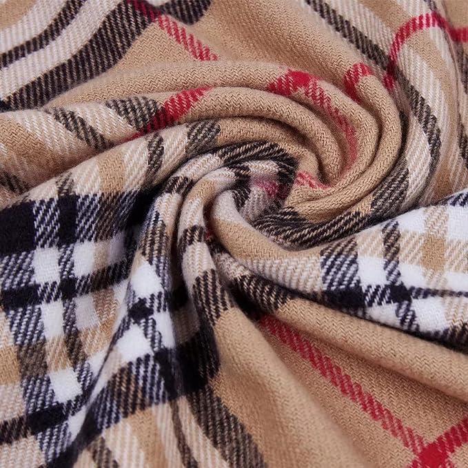 Scarf For Men Women Cashmere Neck Scarf Plaid Winter Scarf Fall Softest Classic Warm