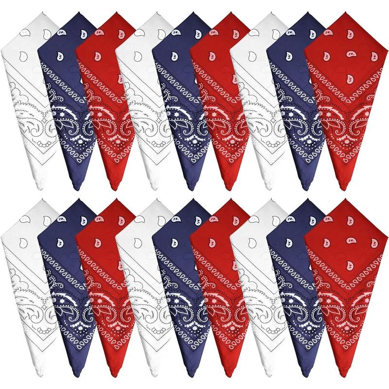 18Pcs Paisley Bandanas Cowboy Bandana Paisley Print Head Wrap Scarf