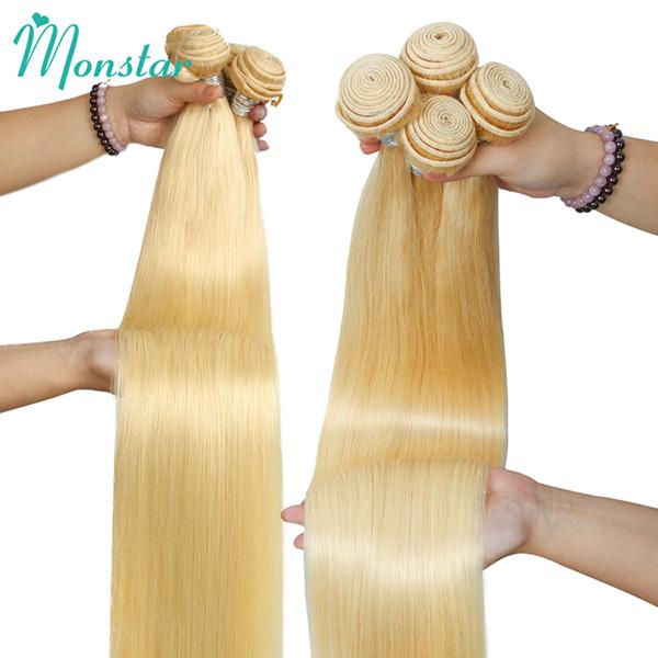 613 Blonde Human Hair 1 Bundles 30Inch 100% Brazilian Straight Hair Bundle 8A Honey Blonde Virgin Bundles Human Hair Extensions Weave 613Color 95-100g