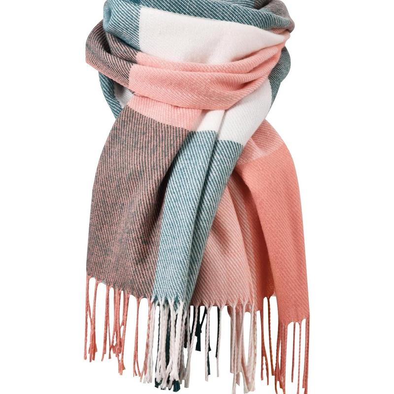 Womens Winter Scarf, Fashion Cashmere Feel Plaid Scarfs for Women, Pashmina Shawls and Wraps, Long Blanket Scarf