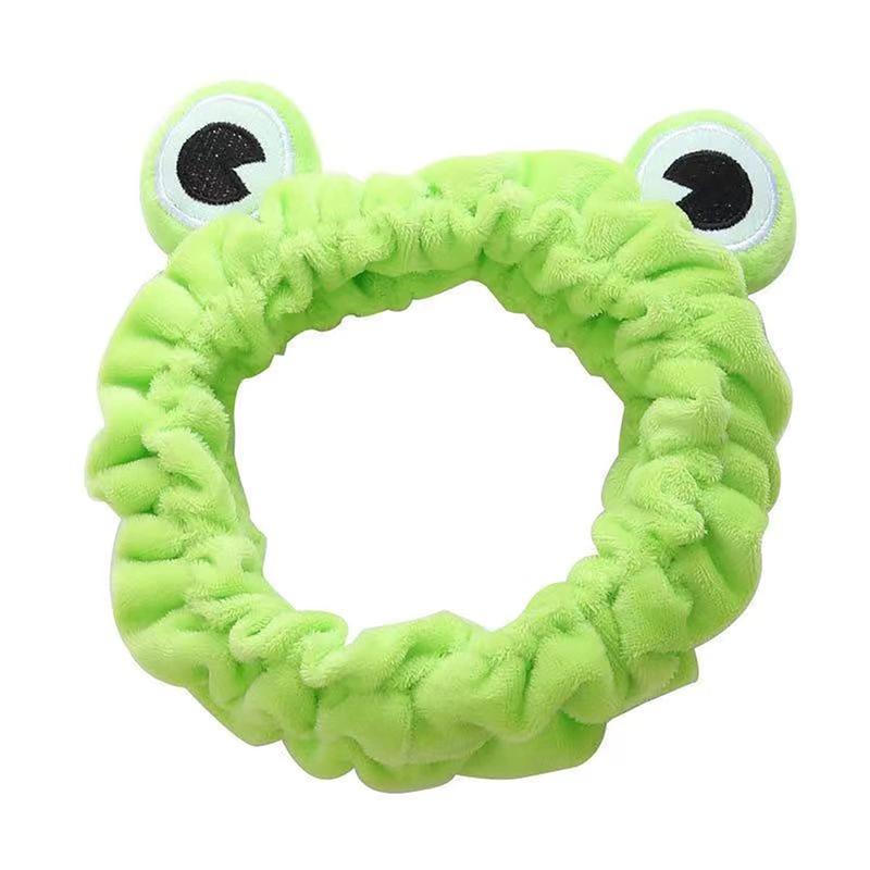 Green Frog Eye Elastic Headband - Versatile for Spa, Skincare, Makeup, Face Wash, Fun Gift for Women (1 Pack)