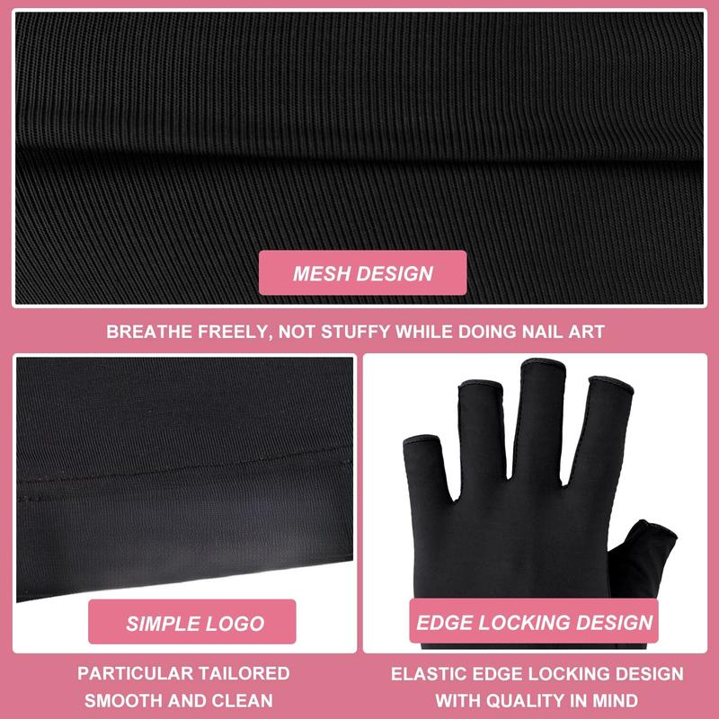 UV Gloves for Nails,  Length UV Light Gloves for Gel Nails UPF99+ UV Gloves  Care UV Protection Gloves Professional Manicure Gloves UV Protection UV  Gloves (Black)