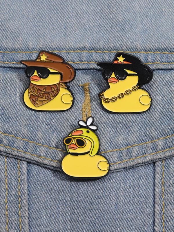 2024 New Style Cute Duck Design Brooch, Fashionable Alloy Badge for Jeans Backpack Hat Decoration, Trendy All-match & Exquisite Brooch for Birthday Gift