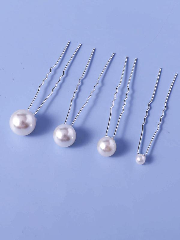 18pcs Faux Pearl Decorated Hair Pin, Elegant Wedding Hair Accessories for Bridesmaid, Bridal Headwear Jewelry