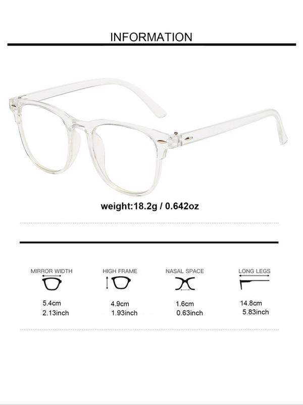 Simple Clear Lenses Eyeglasses for Women & Men, 2024 New Style Fashion Square Frame Eyeglasses for Work, Daily Clothing Decor, Perfect for Student Daily Use