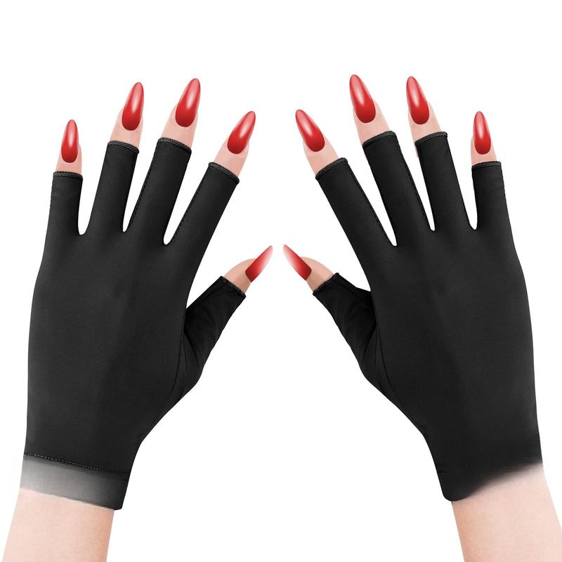 UV Gloves for Nails,  Length UV Light Gloves for Gel Nails UPF99+ UV Gloves  Care UV Protection Gloves Professional Manicure Gloves UV Protection UV  Gloves (Black)