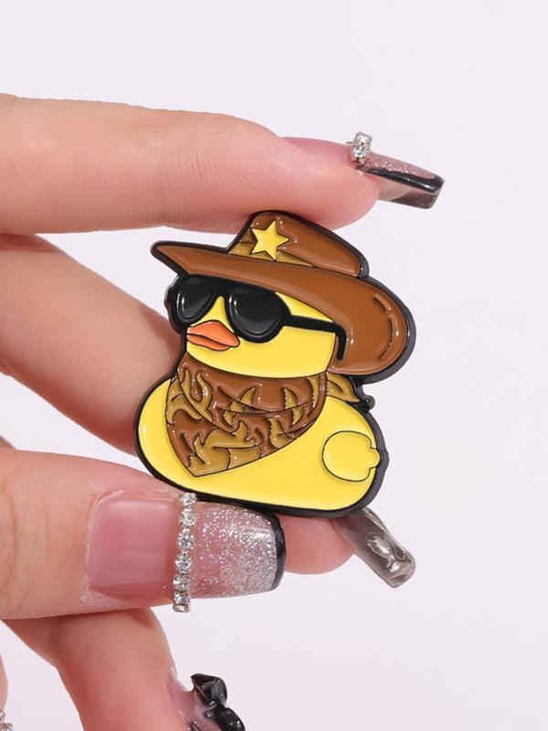 2024 New Style Cute Duck Design Brooch, Fashionable Alloy Badge for Jeans Backpack Hat Decoration, Trendy All-match & Exquisite Brooch for Birthday Gift