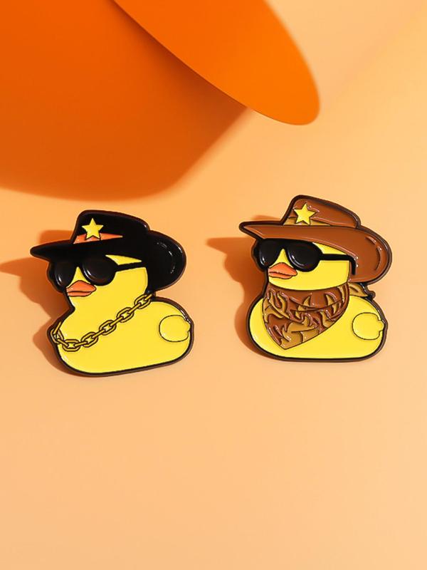 2024 New Style Cute Duck Design Brooch, Fashionable Alloy Badge for Jeans Backpack Hat Decoration, Trendy All-match & Exquisite Brooch for Birthday Gift