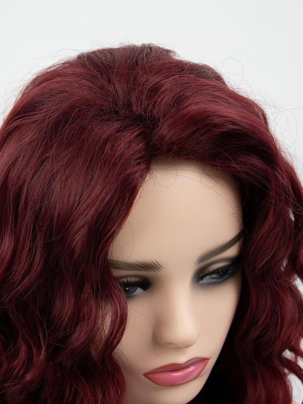 31 Inch Fashionable Burgundy Long Curly Wigs for Women, Gorgeous Fluffy Wigs without Bangs, Synthetic Full Machine Wigs for Party, Daily Use